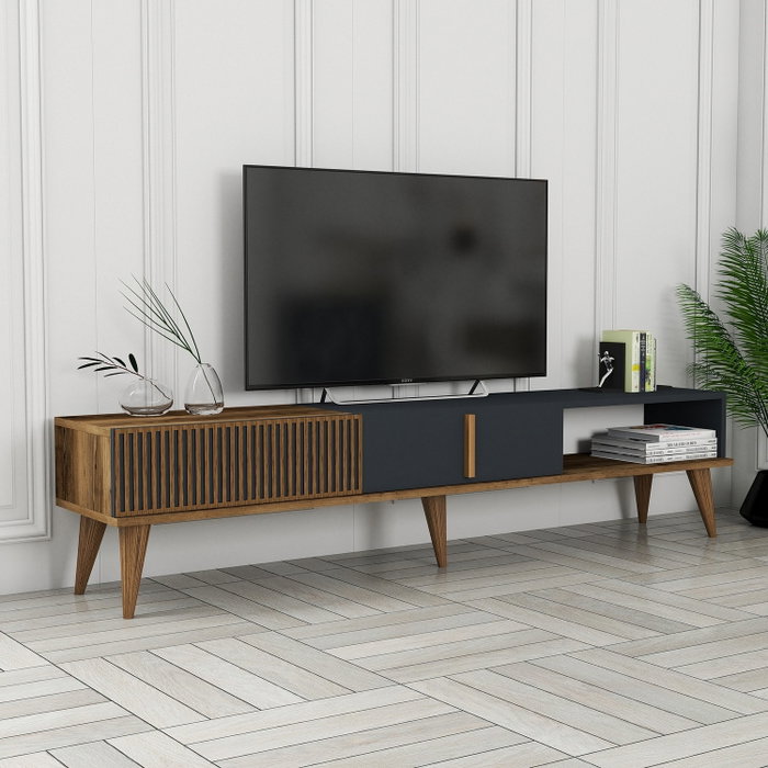 Hanah Home Milan Alt Soporte de TV Nogal y Antracita